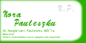 nora pauleszku business card